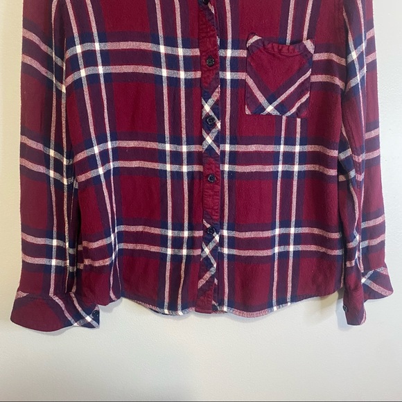 Rails Size Small Hunter Burgundy Midnight Button Down Shirt Plaid Top - Picture 3 of 6